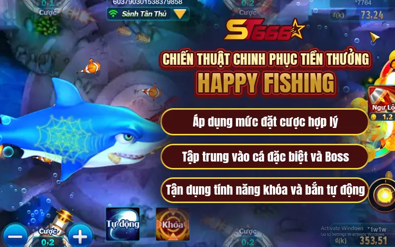 Chiến thuật chinh phục tiền thưởng Happy Fishing