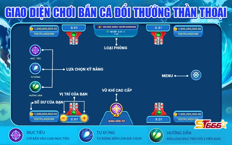 Giao diện chơi bắn cá đổi thưởng thần thoại